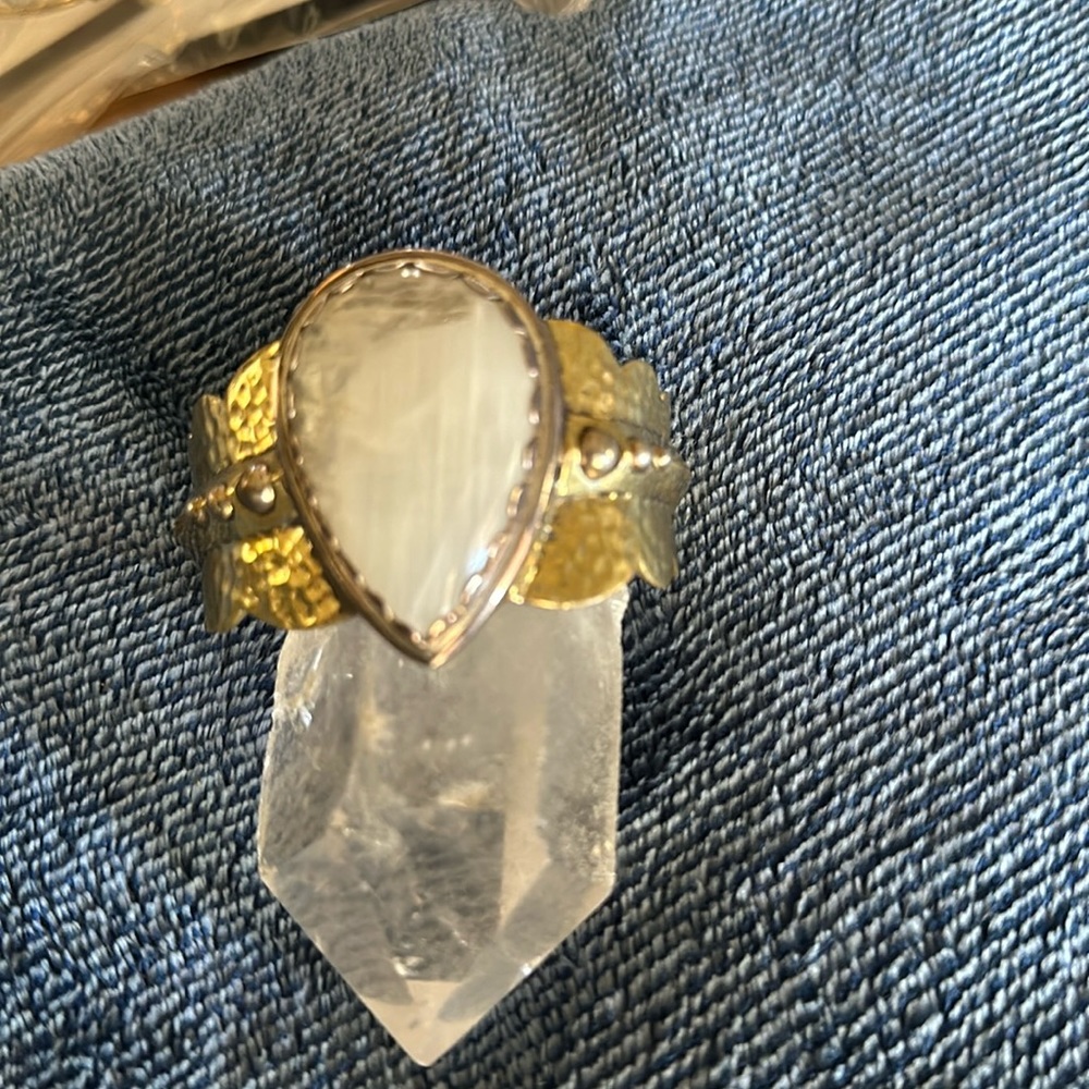 Boho chic cuff bracelet with stone.